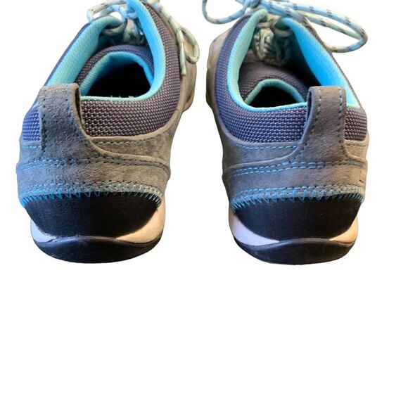 L.L. Beansport Suede Sneakers Grey Turquoise Outdoor Shoes Size 7.5 - Picture 5 of 8